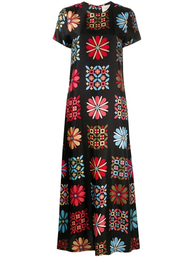 LA DOUBLEJ PRINTED SILK MAXI DRESS