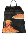 Paul Smith Spaghetti-print Convertible Backpack In Black