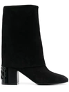 CASADEI REN HEEL-LOGO ANKLE BOOTS