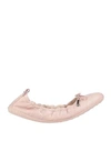TOD'S TOD'S WOMAN BALLET FLATS LIGHT PINK SIZE 7 SOFT LEATHER,11952938BX 11