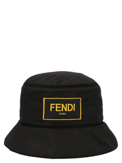 Fendi Logo-patch Bucket Hat In Black