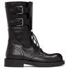 DOLCE & GABBANA BLACK PATENT COMBAT BOOTS