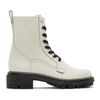 Rag & Bone Shiloh Lace-up Leather Combat Boots In Antique Wht