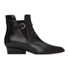 FERRAGAMO BLACK MINEO GANCINI ANKLE BOOTS