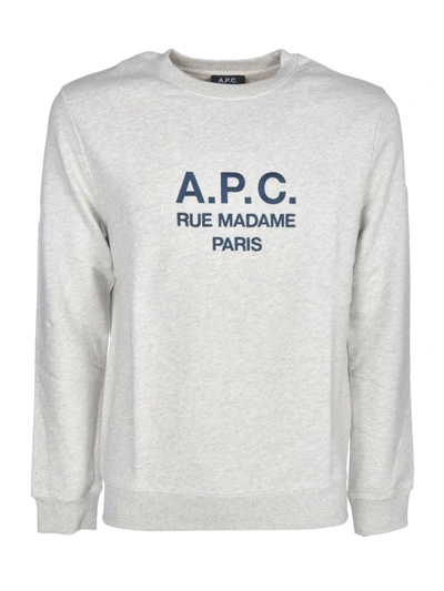 Apc Grey Rufus Sweatshirt In Ecru Shine