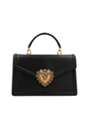 DOLCE & GABBANA LARGE DEVOTION BAG IN BLACK