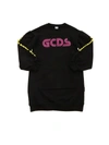 Gcds Oversized Logo Sweatshirt In Black In Black