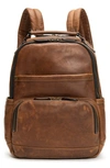 Frye 'logan' Leather Backpack In Dark Brown