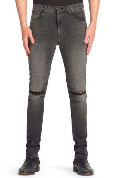 Monfrere Men's Greyson Knee-rip Skinny Jeans In Distressed Acid Noir