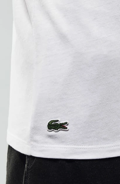 Lacoste 3-pack Essential V-neck T-shirts In White