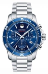 Movado 'series 800' Chronograph Bracelet Watch, 42mm In Silver/ Blue/ Silver