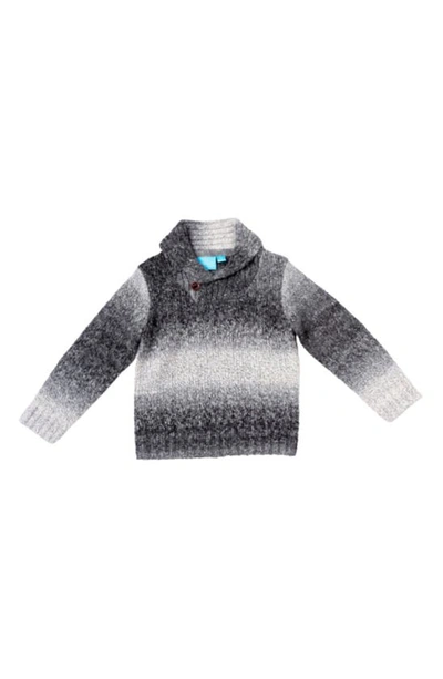 Bear Camp Kids' Stripe Shawl Collar Sweater In Grey