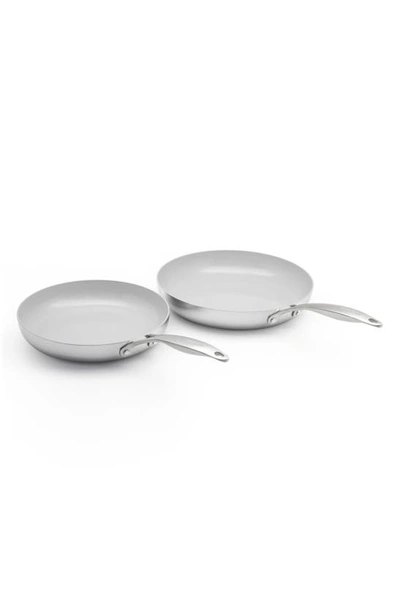 Greenpan Venice Pro 8-inch & 10-inch Multilayer Stainless Steel Ceramic Nonstick Frying Pan Set