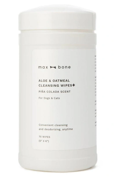 Max-bone Aloe & Oatmeal Cleansing Wipes For Dogs & Cats In White