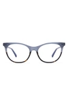 Diff Jade 51mm Blue Light Blocking Cat Eye Glasses In Sapphire Terrain