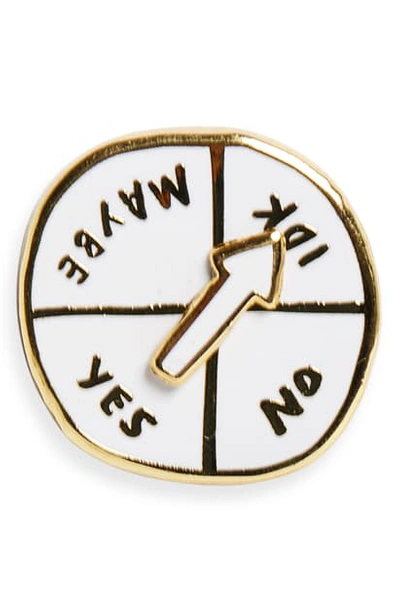 Adamjk Indecisive Spinner Pin In White