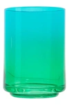 Lateral Objects Gradient Drinking Glass In Blue And Green