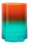 Lateral Objects Gradient Drinking Glass In Red And Blue