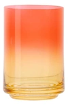 Lateral Objects Gradient Drinking Glass In Orange And Yellow