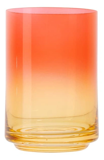 Lateral Objects Gradient Drinking Glass In Orange And Yellow