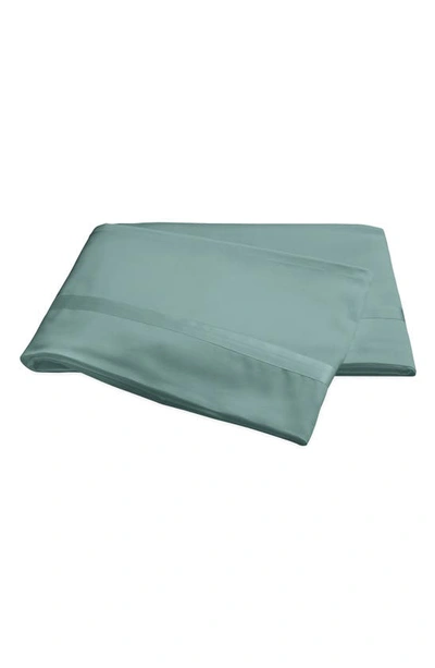 Matouk Nocturne 600 Thread Count Flat Sheet In Aquamarine