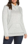 Loveappella Drape Neck Pullover In Grey