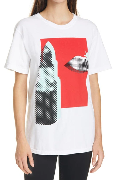 Tanya Taylor Jess Cotton Graphic Tee In White Multi