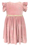 Popatu Kids' Panne Star Dress In Burgundy