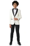 OPPOSUITS KIDS' BLACK & WHITE TWO-PIECE SUIT WITH TIE,OTTB-1000