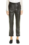 AKRIS PUNTO FALLON LEATHER & CREPE CHINO PANTS,927398004821