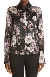 ADAM LIPPES FLORAL HIGH/LOW SILK BLOUSE,F20126PD