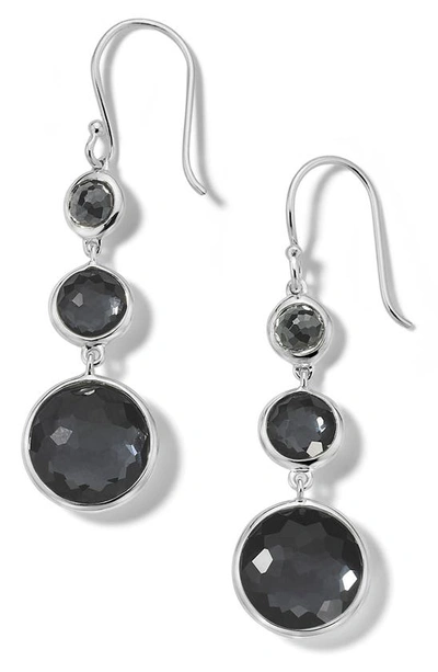 Ippolita Lollipop® Lollitini Sterling Silver, Hematite Doublet & Hematite 3-stone Drop Earrings In Black