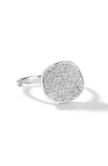 Ippolita Medium Flower Disc Ring In Sterling Silver With Diamonds In Silver