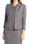 ANNE KLEIN STAND COLLAR TWEED BLAZER,10780852