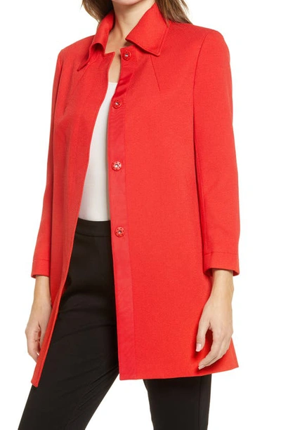 Anne Klein Ridge Crest Trapeze Jacket In Rouge