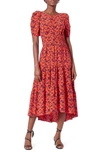 JOIE NADEEN FLORAL TIERED MIDI DRESS,20-3-007714-DR02792