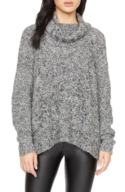Sanctuary Boucle Cowl Neck Sweater In Charcoal Black
