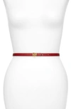 TORY BURCH SKINNY LEATHER LOGO BELT,74936