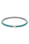 Lagos Sterling Silver Caviar Icon Turquoise Beaded Bangle Bracelet
