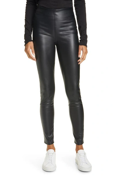 RAG & BONE NINA HIGH WAIST PULL ON FAUX LEATHER SKINNY PANTS,WCW20H7012LV