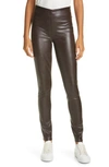 Rag & Bone Nina High Waist Pull On Faux Leather Skinny Pants In Dark Brown