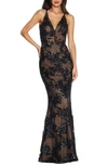 DRESS THE POPULATION DRESS THE POPULATION SHARON EMBELLISHED LACE EVENING GOWN,DDR412-K215