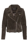Blanknyc Suede Moto Jacket In Asphalt
