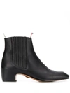 THOM BROWNE BLOCK HEEL CHELSEA BOOTS