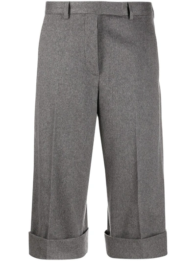 Thom Browne Tailored Cropped Trousers In Grey