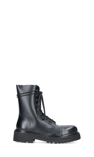 Vetements Men's  Black Leather Ankle Boots