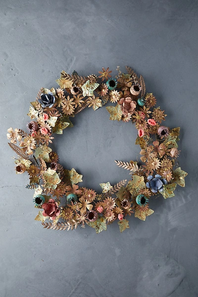 Terrain Gilded Botanicals Iron + Velvet Wreath In Assorted