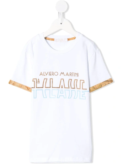 Alviero Martini Kids' Logo Print T-shirt In White