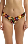 Commando Print Microfiber Thong In String Lights