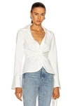 Cinq À Sept Mckenna Twist-front Shirt In Ivory